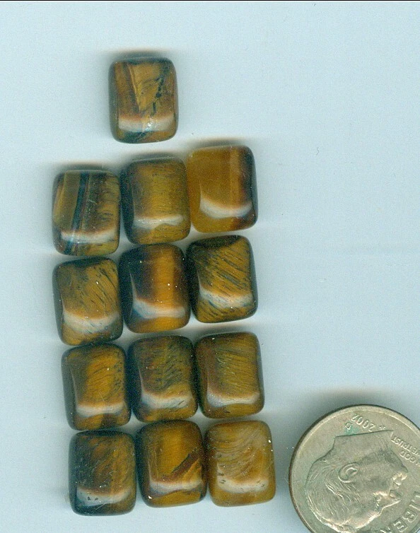 8mm x 10mm Rectangle cabs 13 total pieces Natural Tigers Eye Cabs classic shape - Image 1 of 1