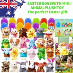 24Pack Prefilled Easter Eggs with Mini Stuffed Animal Plush Toys for Easter Gift - Picture 1 of 13
