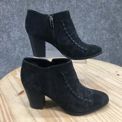 Franco Sarto Boots Womens 8.5 M Destiny Ankle Bootie Black Leather Block Heels - image 1 of 4
