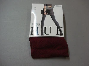 NWT Women's Hue 3D Diamond Control Top Tights Size 2 Cabernet #771T - Picture 1 of 2