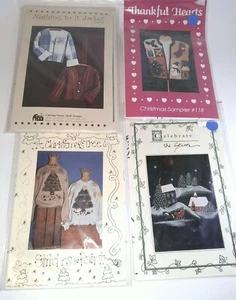 4 Stück Basteln Schnittmuster Stepp Applikation Weihnachten Sweatshirt Jacke  - Bild 1 von 11