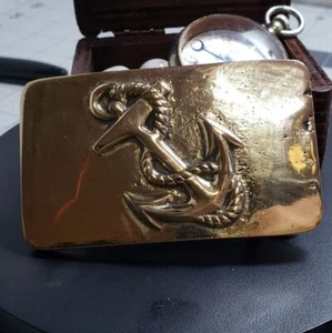 Vintage Manco Brass Belt Buckle With Anchor Design - Picture 1 of 15