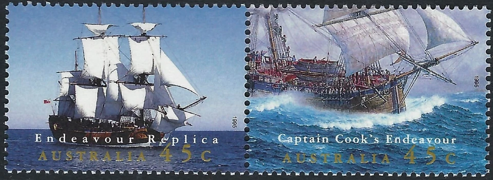 Australia SG# 1510/11 1995 Endeavour réplica par unido horizonte. Un MNH MUH como nuevo Foto 1 de 1