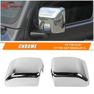 2X Cubierta de espejo retrovisor exterior cubierta decorativa carcasa para Jeep Wrangler JL JLU 2018+ cromo - Imagen 1 de 17