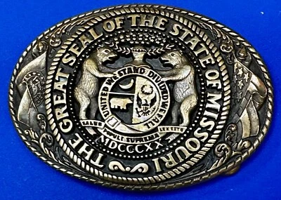 El Gran Sello del Estado de Missouri Estatal Serie Tony Lama Hebilla de Cinturón Foto 1 de 4
