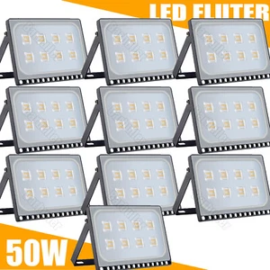 10X 50W LED Fluter Licht Aussenstrahler Scheinwerfer Werkstatt Baustrahler Lampe - Bild 1 von 10