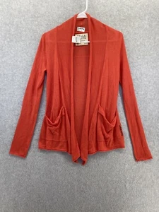 BillaBong Damen Strickjacke vorne offen einfarbig orange Größe Small dünn Langarm - Bild 1 von 14