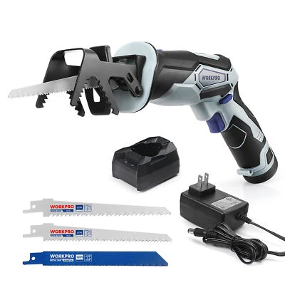 12V Cordless Reciprocating Saw with Clamping Jaw Variable Speed With 3 Saw Blade - Image 1 of 4