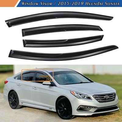 For 2015-2019 Hyundai Sonata Mugen Window Visors Rain Guards Deflectors Vents - Image 1 of 4