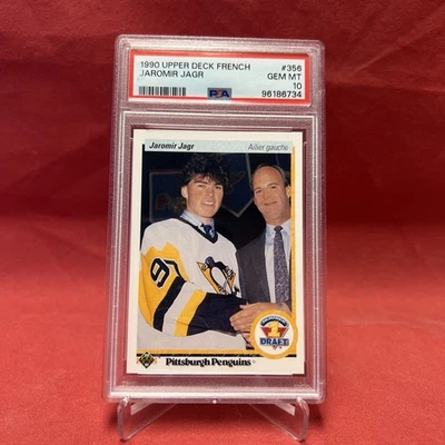 1990 UPPER DECK FRENCH #356 JAROMIR JAGR RC PENGUINS PSA 10 GEM MINT - Image 1 of 2