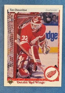 1990-91 Upper Deck #393 Tim Cheveldae ROOKIE Detroit Red Wings NHL - Picture 1 of 2