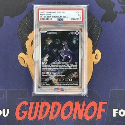 PSA 5 EXCELLENT 2023 Pokemon Mew EN-151 MEWTWO #052 - Image 1 of 3