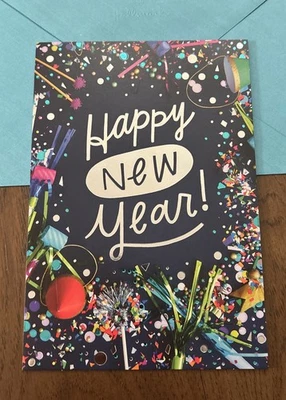 Happy New Year Confetti Good Cheer 5.5”x8” Hallmark Greeting Card - Image 1 of 4