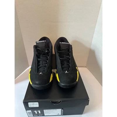 Zapatillas de baloncesto Air Jordan 14 retro negras amarillas para hombre talla 11 414571070 Foto 1 de 4