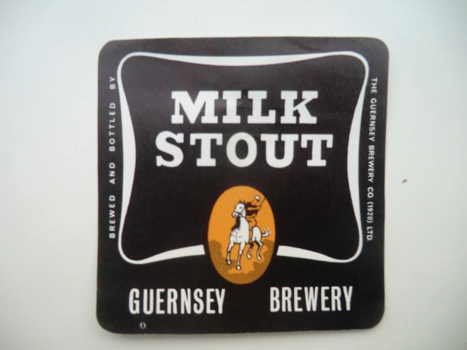 GUERNSEY BREWERY MILK STOUT BREWERY BEER BOTTLE LABEL - Image 1 of 1