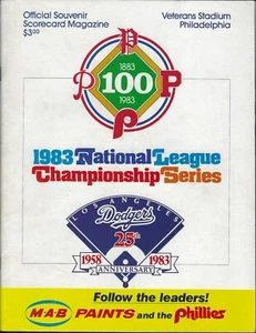 1983 NLCS Championship Series Program - LA Dodgers @ Philadelphia Phillies - Picture 1 of 5