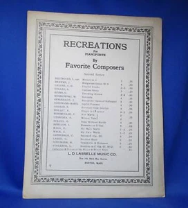 Recreations for Pianoforte by Favorite Composers (2nd series) - 1937 Sheet Music - Picture 1 of 1