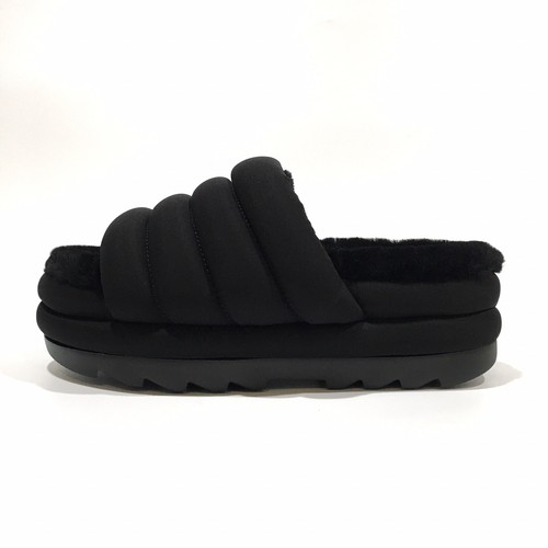 UGG Maxi Slide sandali tampone plateau nero donna US 7 NUOVI
