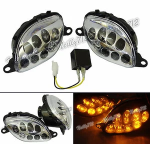 Led Front Turn Signals Light Clear Fit 99-07 SUZUKI Hayabusa GSX1300R GSXR 1300 - Picture 1 of 10