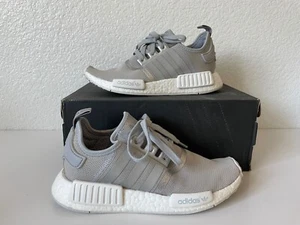 Adidas Zapatos Mujer 7 NMD R1 Tenis para Correr Blanco Gris Malla S76004 Con Cordones - Imagen 1 de 12