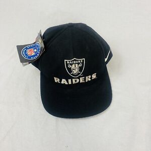 Vintage 90's Nike Pro Line Oakland/LA Raiders Black Snapback Cap Hat RARE NOS