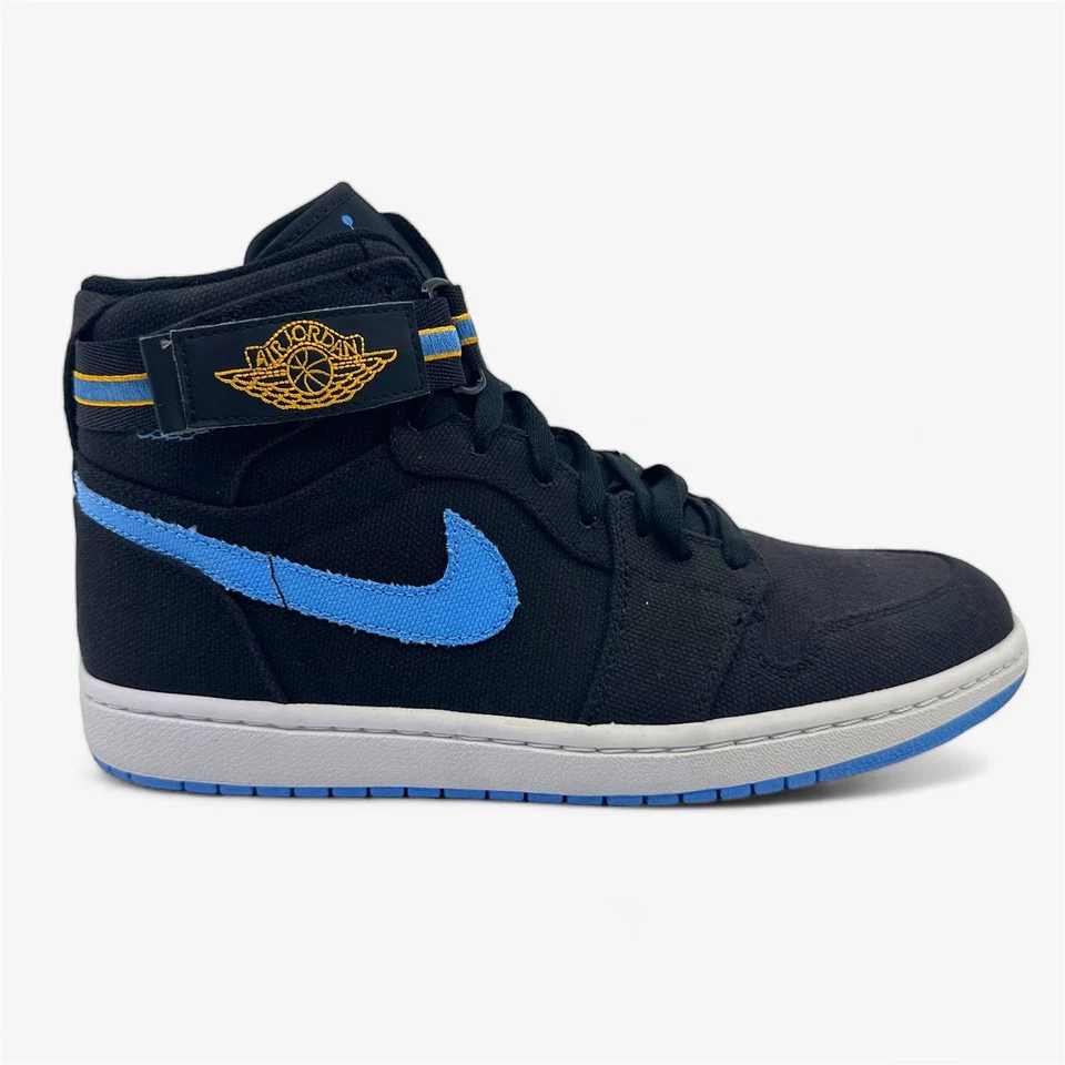 Zapatilla deportiva Jordan Air Jordan 1 correa alta negra azul universitaria blanca para hombre Foto 1 de 4