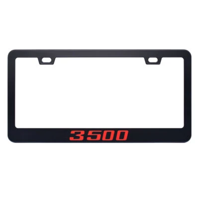 For Dodge Ram 3500 Accessory Red Metal License Plate Tag Frame Black Cover - Image 1 of 4