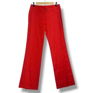 Cabi Linen Blend Trouser Pants #5503 4 Valentine Red Wide Leg Bootcut - Picture 1 of 13
