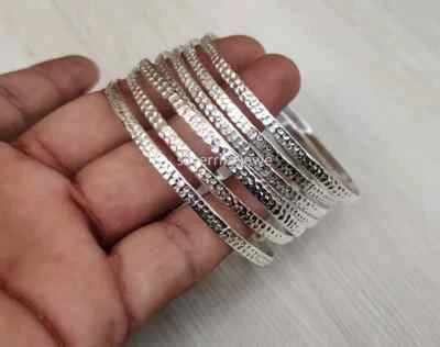 Set Of 7 Bangle Solid 925 Sterling Silver Beautiful Handmade Lovely Bangle M1439 - Image 1 of 4