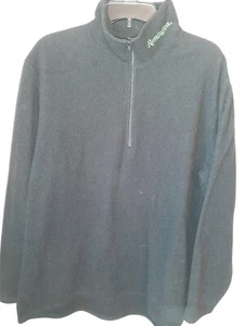 Remington Clothing Mens Sz LRG Black Fleece Pullover Sweater Jacket 1/4 Zip--VGC - Picture 1 of 3