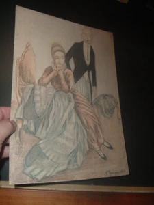 Org. Bleistiftzeichnung, Ehepaar, gem. Fritz Gemein, Dietersheim/BIngen,1917 - Bild 1 von 2