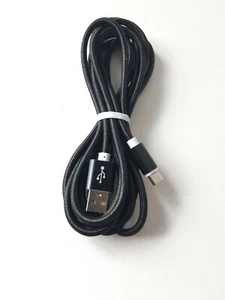 Black USB Type-C Charging Cable Braided Nylon 1m Compatible With Samsung Huawei - Picture 1 of 6