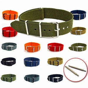 Correa de reloj militar correas de nailon elige color, tamaño, hebilla - pasadores gratis C046 - Imagen 1 de 17