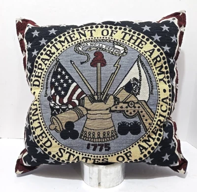 Vintage Pillow US Army Handmade 15" x 14.5" Handmade - Image 1 of 4