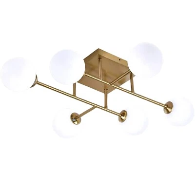 UNIVERSO Plafoniera da soffitto lampadario 6 sfere g9 sfera color bianco bronzo c77