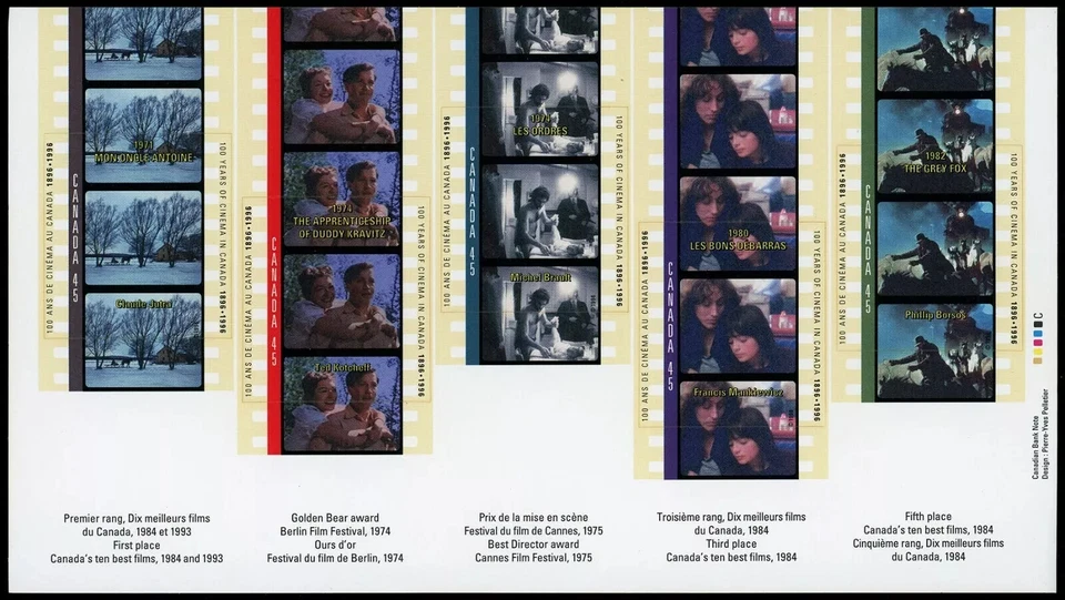 Canada Stamps, Souvenir Sheet Of 5, Cinema in Canada, #1616 MNH - Image 1 of 1