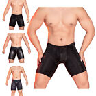 Men Boxer Briefs Fitting Gym Shorts Thong Underwear Leopard Lingerie High Cut