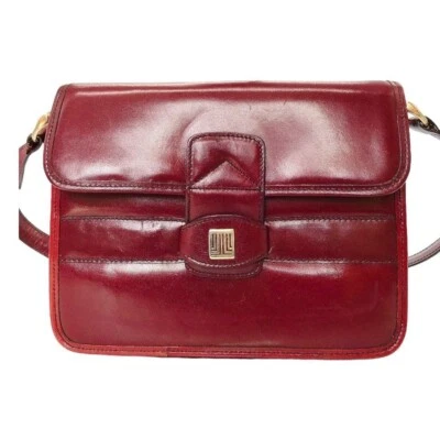 Bolso de Hombro Lanvin Cartera Cuero en Herrajes Dorado Rojo USADO Buen Estado Foto 1 de 4
