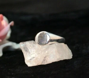Silberring Siegelring Ring Sterlingsilber 925 Labradorit Gr68 - Bild 1 von 5