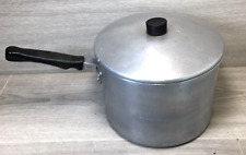 Vintage Large  Aluminium Saucepan Pan   Bakerlite Handle & Lid pot 7 pint 20cm