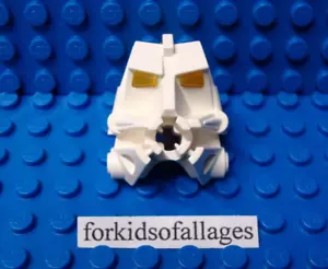 Lego Bionicle Kopf Verbindungsblock weiß 32553 mit trans neongelben Augen - Bild 1 von 4