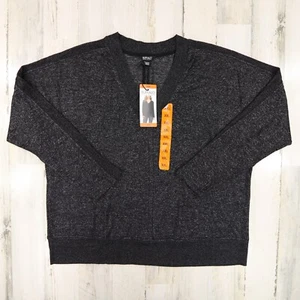 Buffalo David Bitton Top Women's XXL 2XL Black Soft Cozy V Neck Long Sleeve NEW - Picture 1 of 13