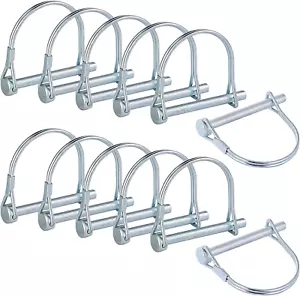 12-Count Wire Lock Pins, 1/4 Inch Heavy Duty Safety Coupler Pin Shaft Locking... - Picture 1 of 6