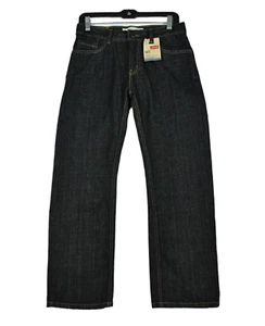 Levi's 505 Straight Fit Jeans Boys 27x27 Black Wash Denim NEW - Picture 1 of 8