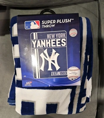 MLB New York Yankees Super Peluche Grande Manta 46" X 60" Noroeste Nueva Foto 1 de 3