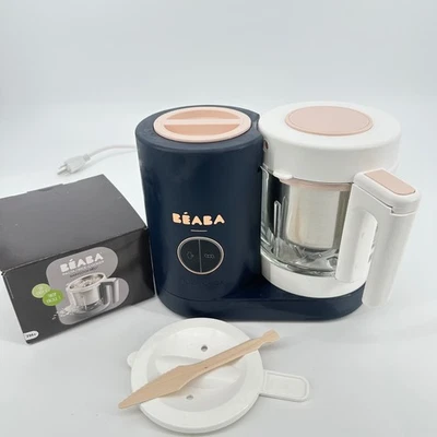 BEABA Babycook Neo Pasta Rice Cooker Steamer Blender Food Maker Navy White Pink - Image 1 of 4