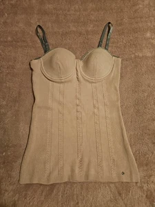 Guess Bustier Size S Pink Silver Lace Soft Stretchy Pretty Removable Straps 421 - Picture 1 of 11