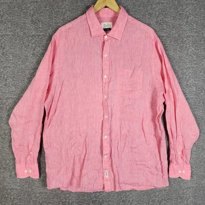 Gazman Shirt Mens Size XL Pink Linen Button Up Long Sleeve - Image 1 of 4