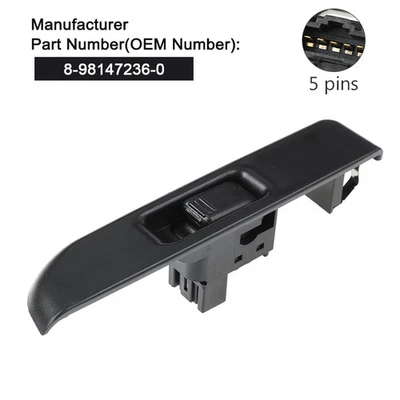 Interruptor de control de ventana eléctrico del lado izquierdo del pasajero para Isuzu NPR66 NKR NQR70 NHR Foto 1 de 4