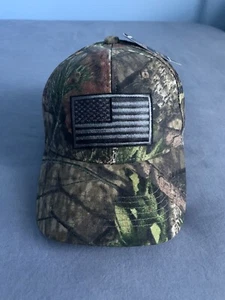 Mossy Oak American Flag Men’s Adjustable Baseball Hat Support The Troops NEW - Picture 1 of 4